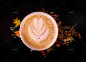 3D Black American Cappuccino Coffee Floral Wall Mural Wallpaper SWW51- Jess Art Decoration