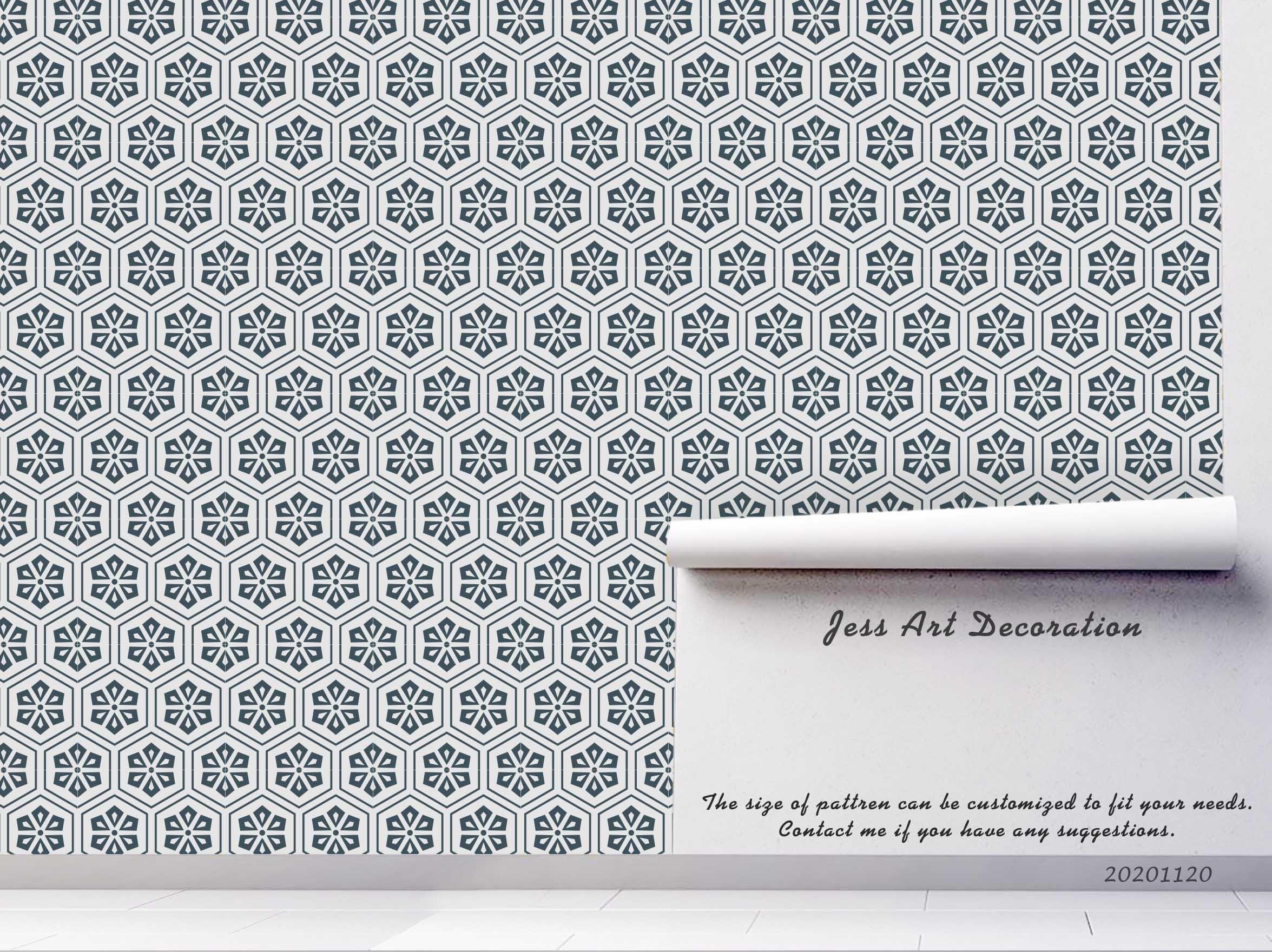 3D Vintage Blue Floral Pattern Wall Mural Wallpaper LXL- Jess Art Decoration