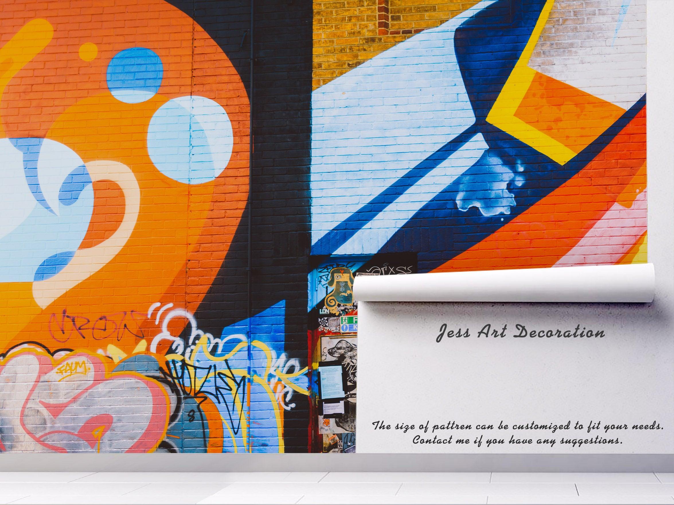 3D Abstract Colorful Graffiti Wall Mural Wallpaper 205- Jess Art Decoration