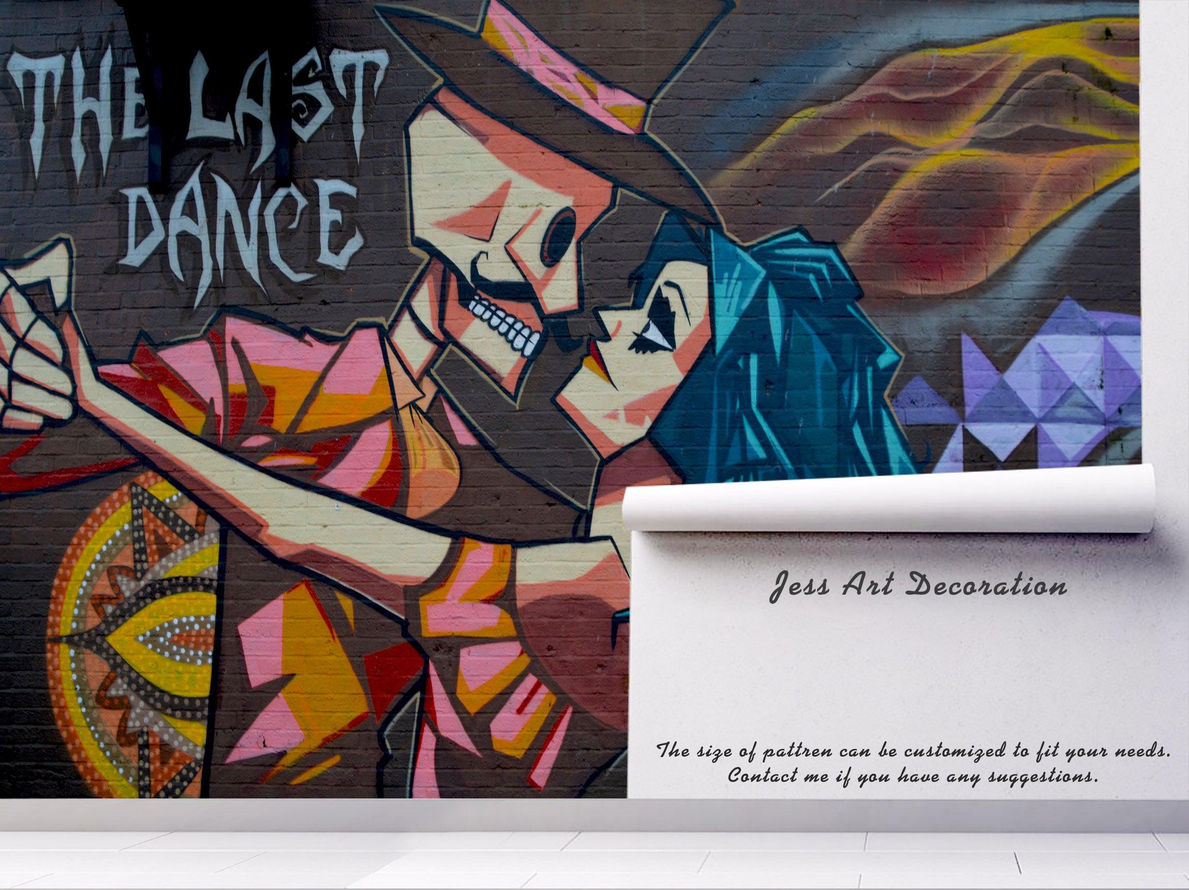 3D Retro Abstract Dancer Graffiti Wall Mural Wallpaper 200- Jess Art Decoration