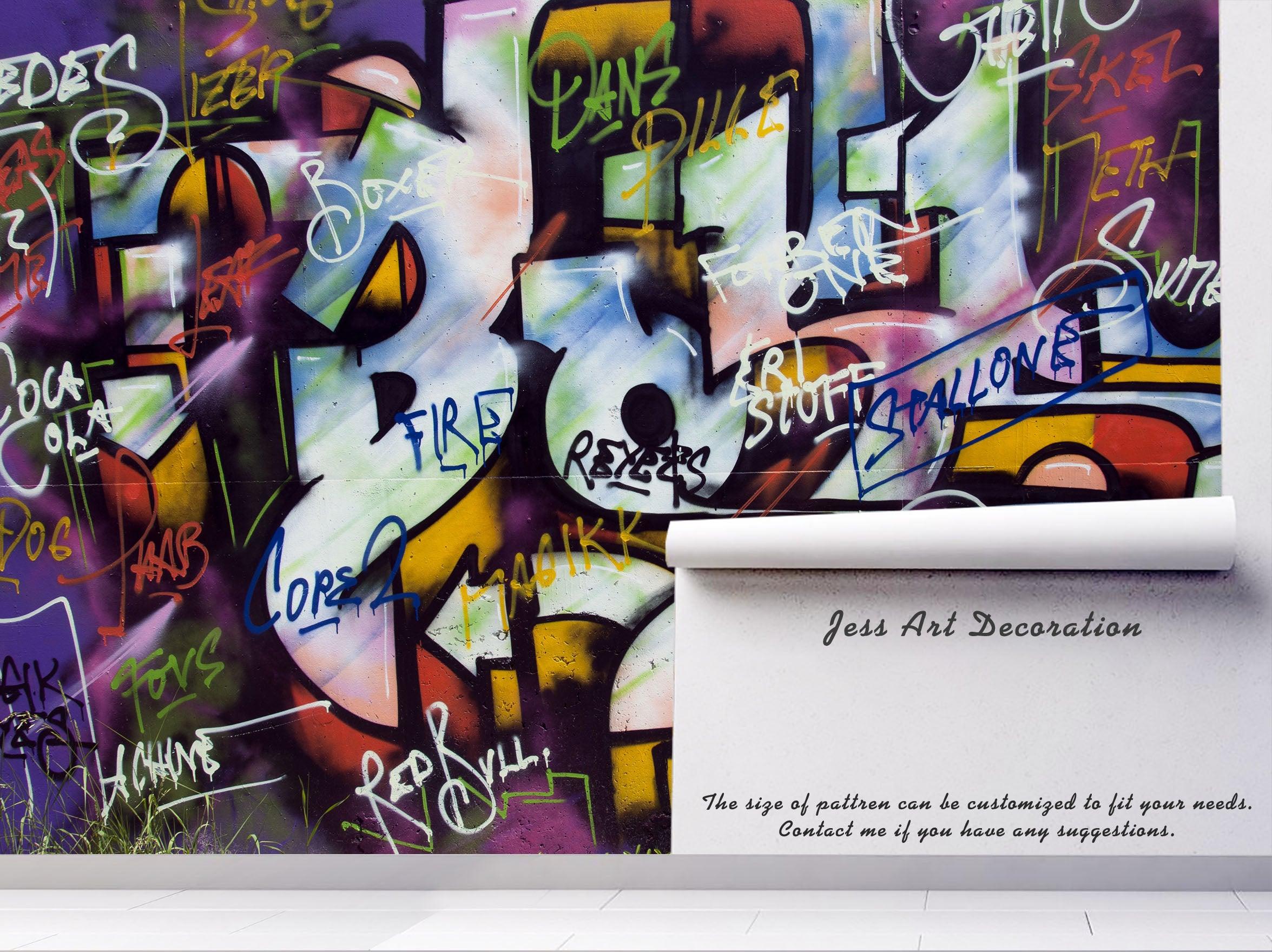3D Abstract Slogan Graffiti Wall Mural Wallpaper 173- Jess Art Decoration