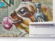 3D Brick Cartoon Music Dog Graffiti Wall Mural Wallpaper 161- Jess Art Decoration