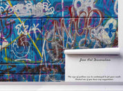 3D Brick Abstract Blue Graffiti Wall Mural Wallpaper 156- Jess Art Decoration