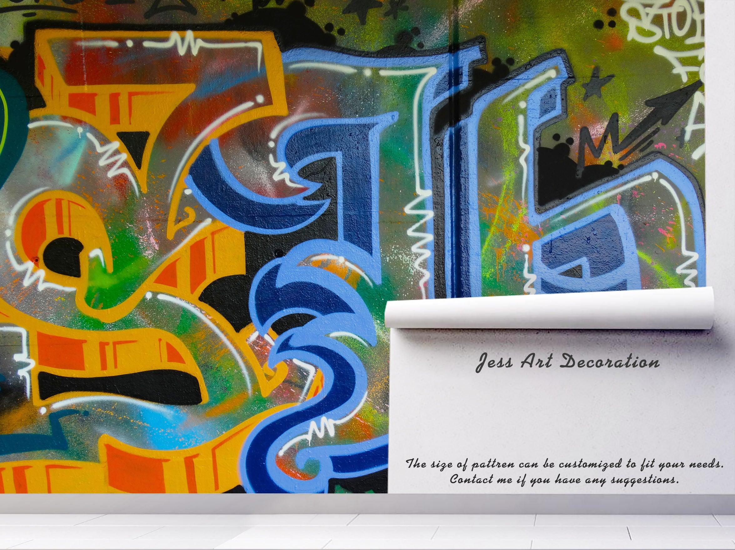 3D Abstract Slogan Graffiti Wall Mural Wallpaper 138- Jess Art Decoration