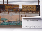 3D Train Container Blue Forest Graffiti Wall Mural Wallpaper 111- Jess Art Decoration