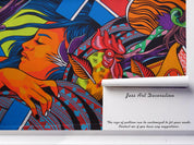 3D Girl Rooster Color Graffiti Wall Mural Wallpaper 85- Jess Art Decoration
