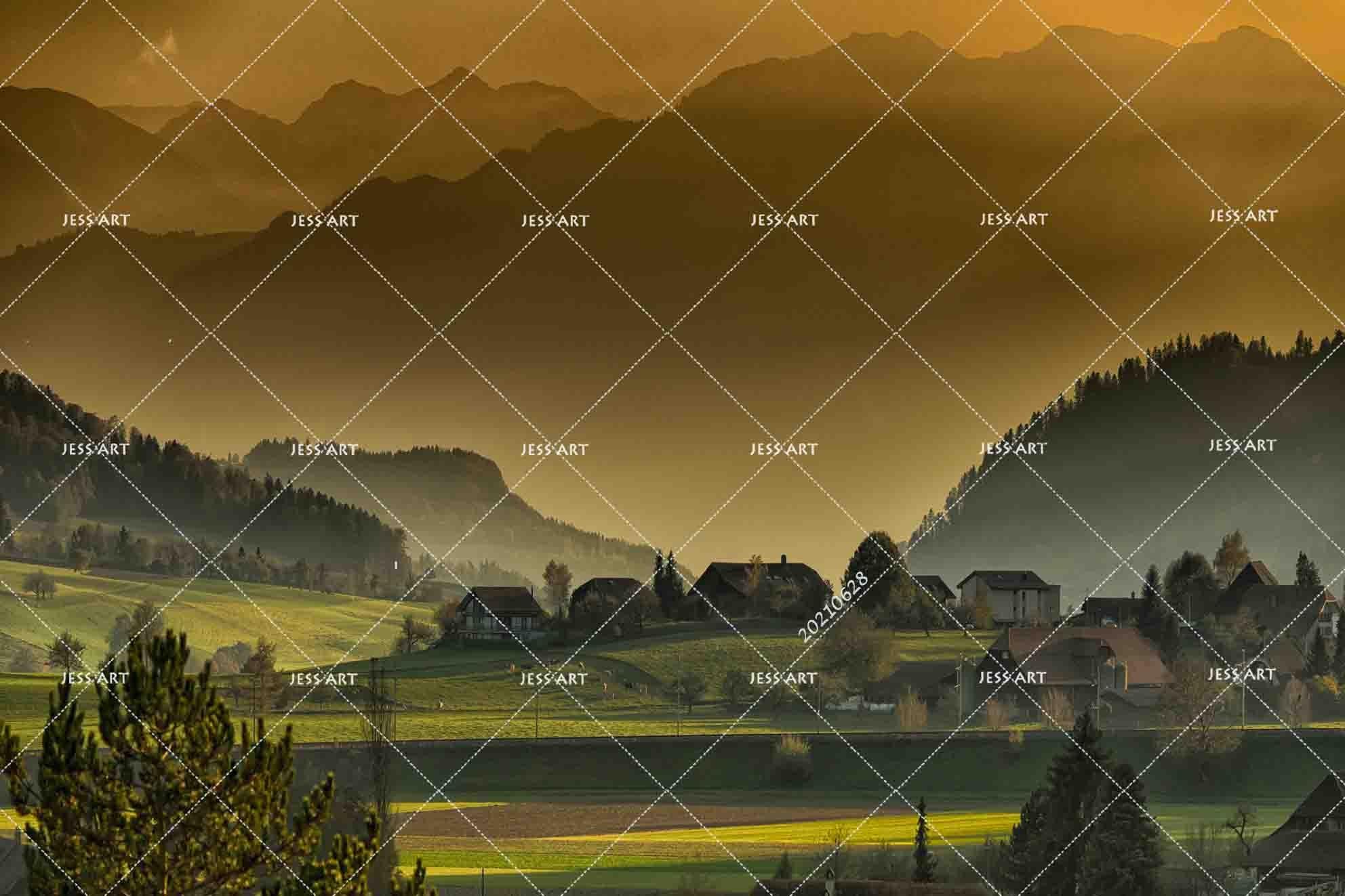 3D Green Mountain Forest Landscape Wall Mural Wallpaper LQH 93- Jess Art Decoration