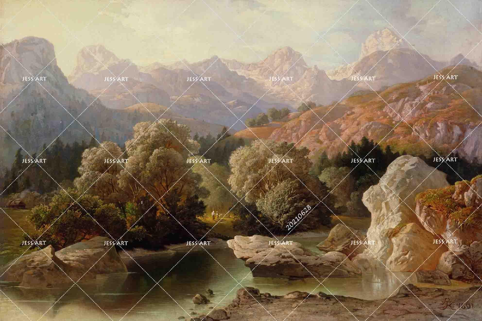 3D Landscape Oil Painting Wall Mural Wallpaper LQH 163- Jess Art Decoration
