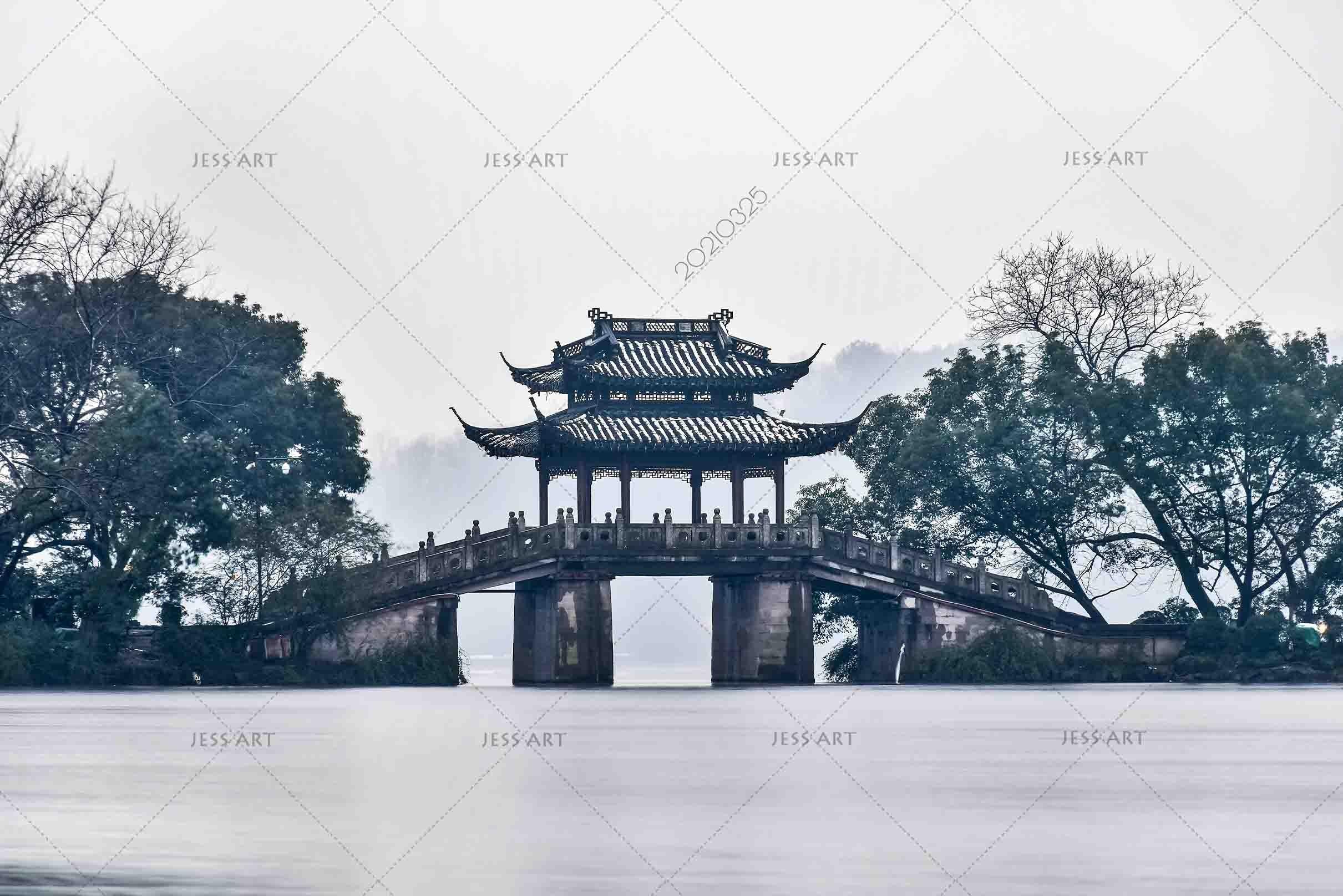 3D Chinese Architecture Landscape Wall Mural Wallpaper LQH 306- Jess Art Decoration