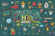 3D Cartoon Green School Food Wall Mural Wallpaper LQH 208- Jess Art Decoration