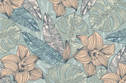 3D Hand Drawn Floral Leaves Wall Mural Wallpaper LQH 200- Jess Art Decoration