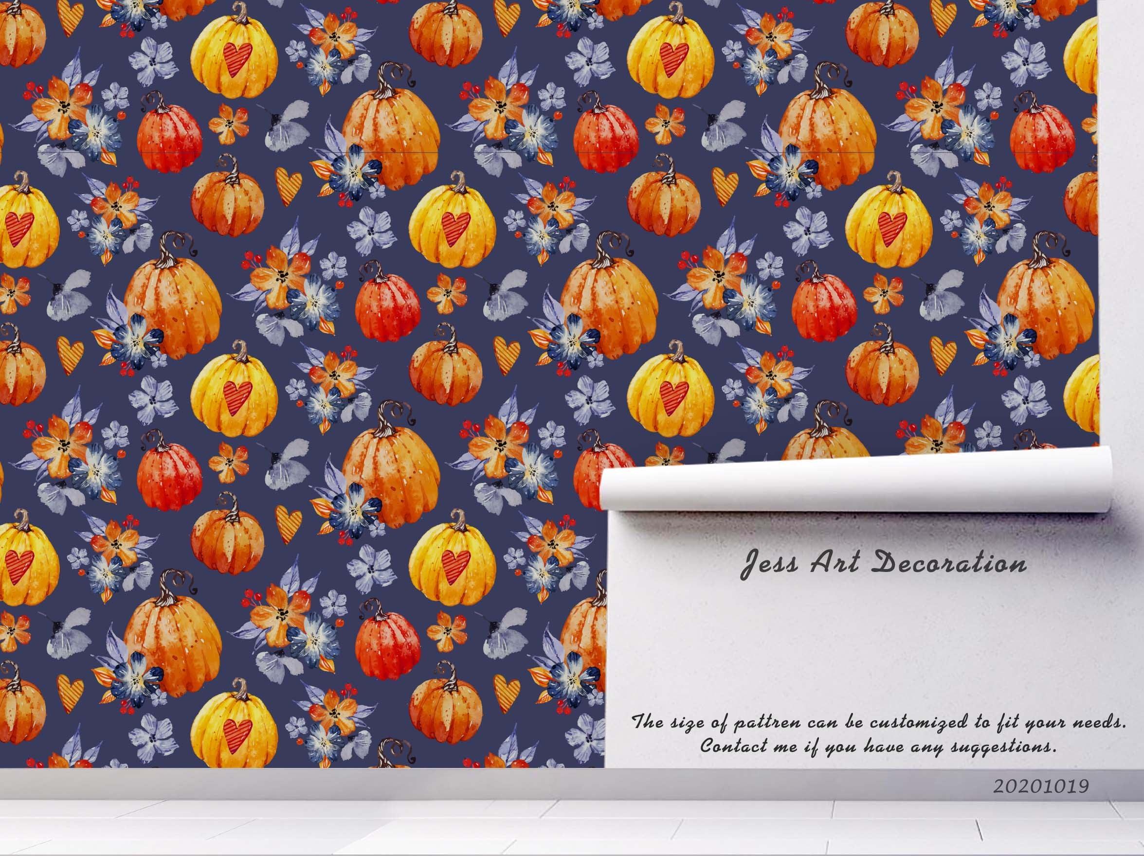 3D Lovely Watercolor Halloween Pattern Wall Mural Wallpaper WJ 9440- Jess Art Decoration