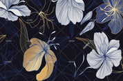 3D Retro Blue Floral Wall Mural Wallpaper A150 LQH- Jess Art Decoration
