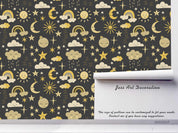 3D Cartoon Sun Moon Star Cloud Wall Mural Wallpaper LQH 103- Jess Art Decoration