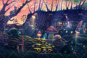 3D Fairytale Forest Chalet Mushroom Wall Mural Wallpaper LQH 47- Jess Art Decoration
