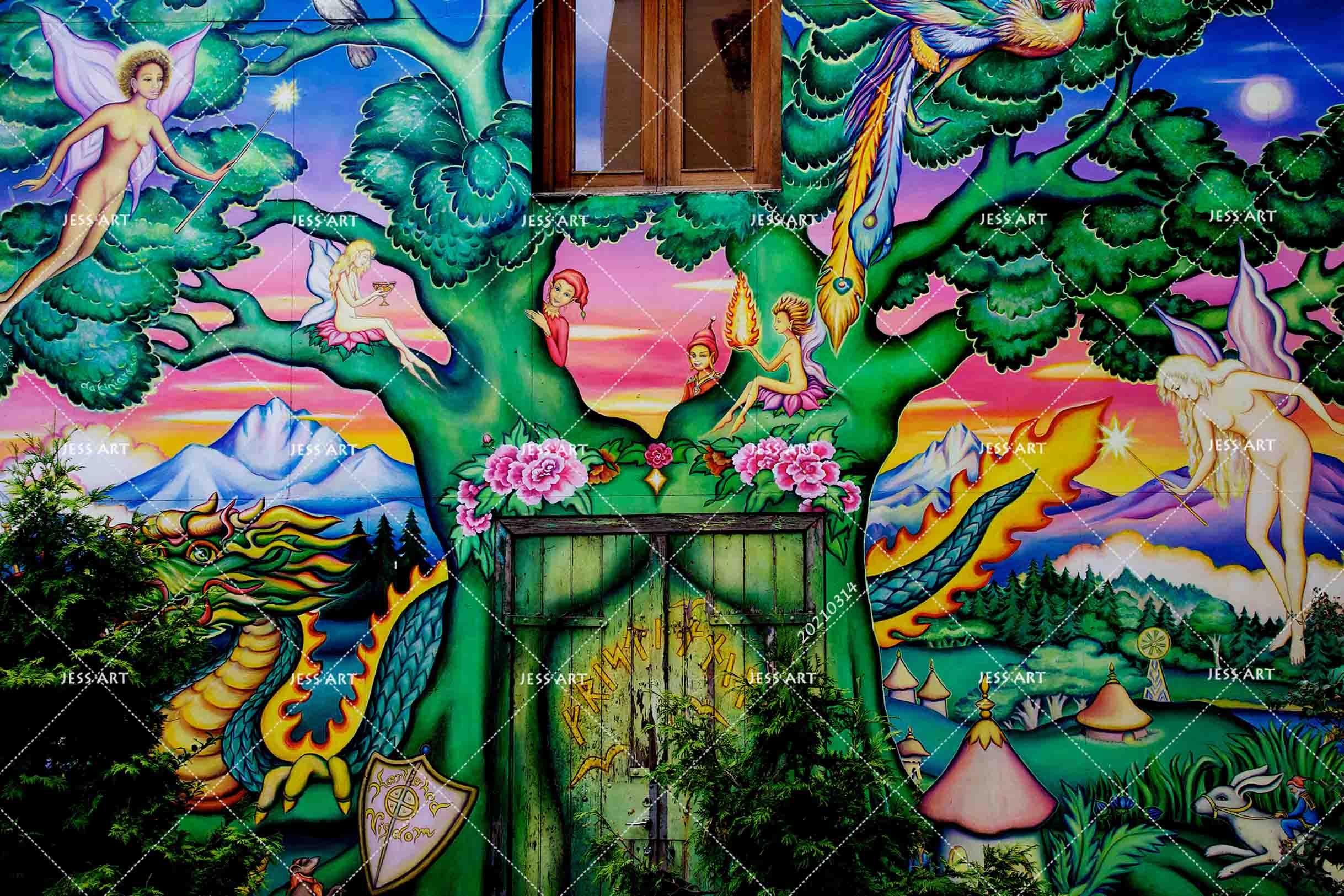 3D Abstract Colored Street Graffiti Wall Mural Wallpaper LQH 207- Jess Art Decoration
