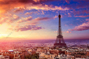 3D Sunset Sky Paris Tower Wall Mural Wallpaper LQH 126- Jess Art Decoration