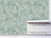 3D Hand Drawn Bicycle Floral Leaves Plant Wall Mural Wallpaper LXL- Jess Art Decoration