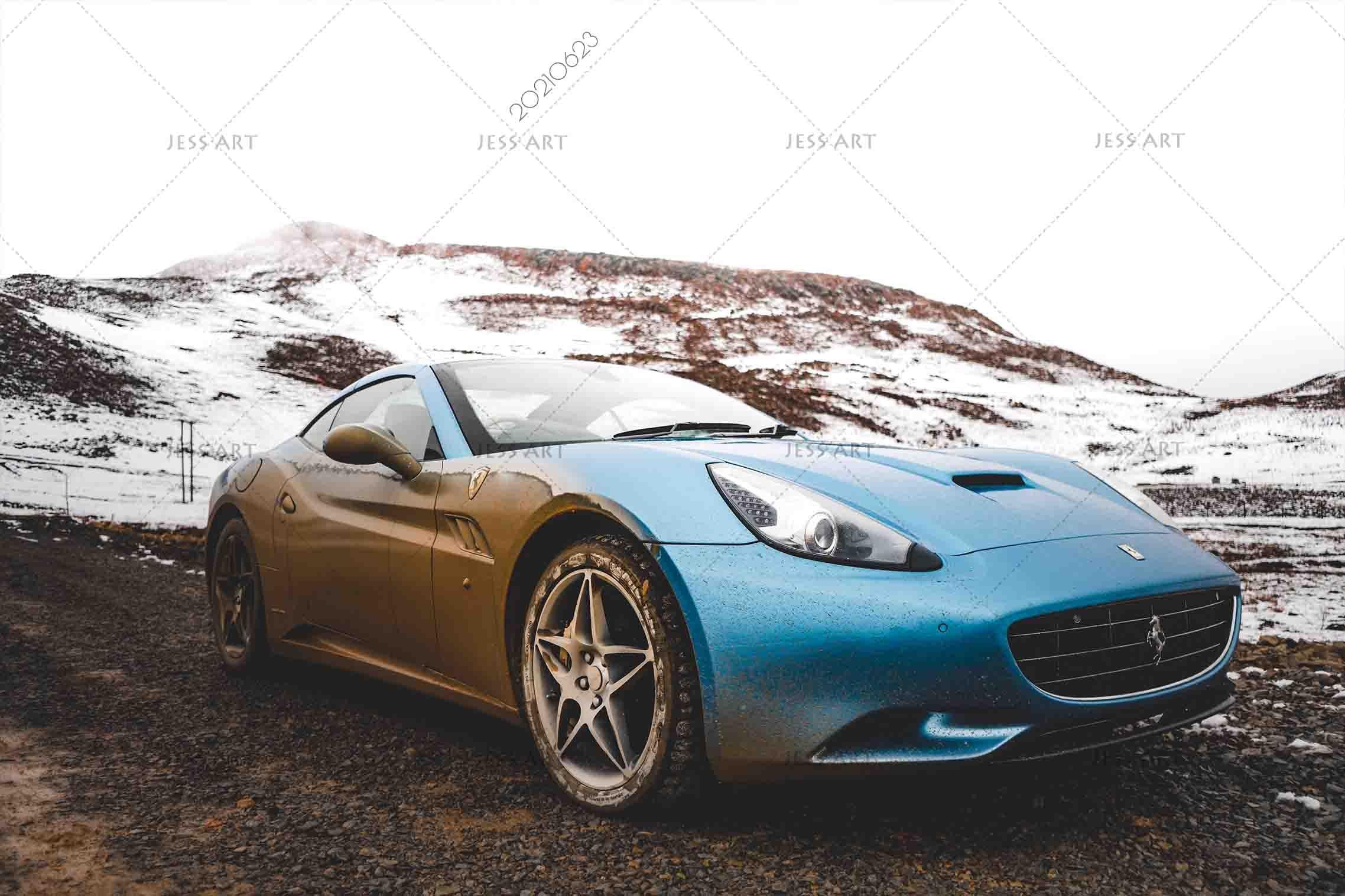 3D Snow Mountain Sports Car Wall Mural Wallpaper LQH 10- Jess Art Decoration