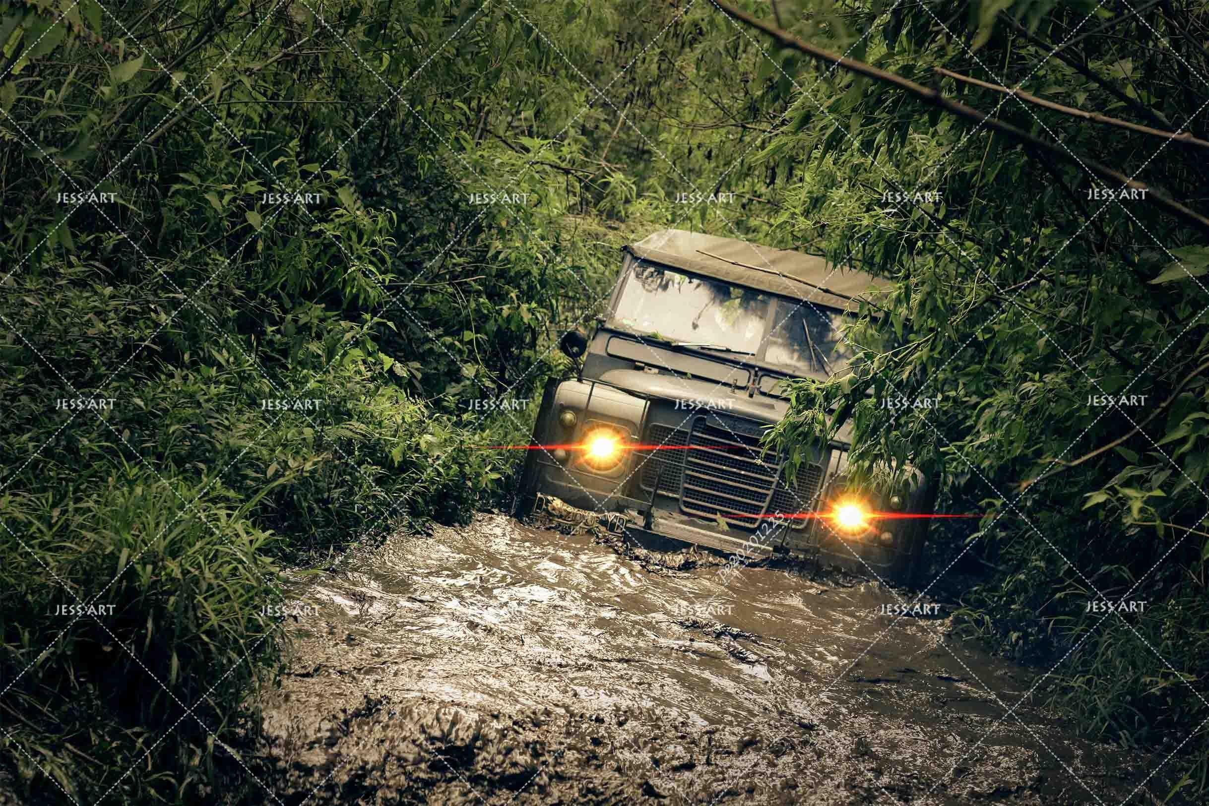 3D Green Forest Truck Wall Mural Wallpaper LQH 116- Jess Art Decoration