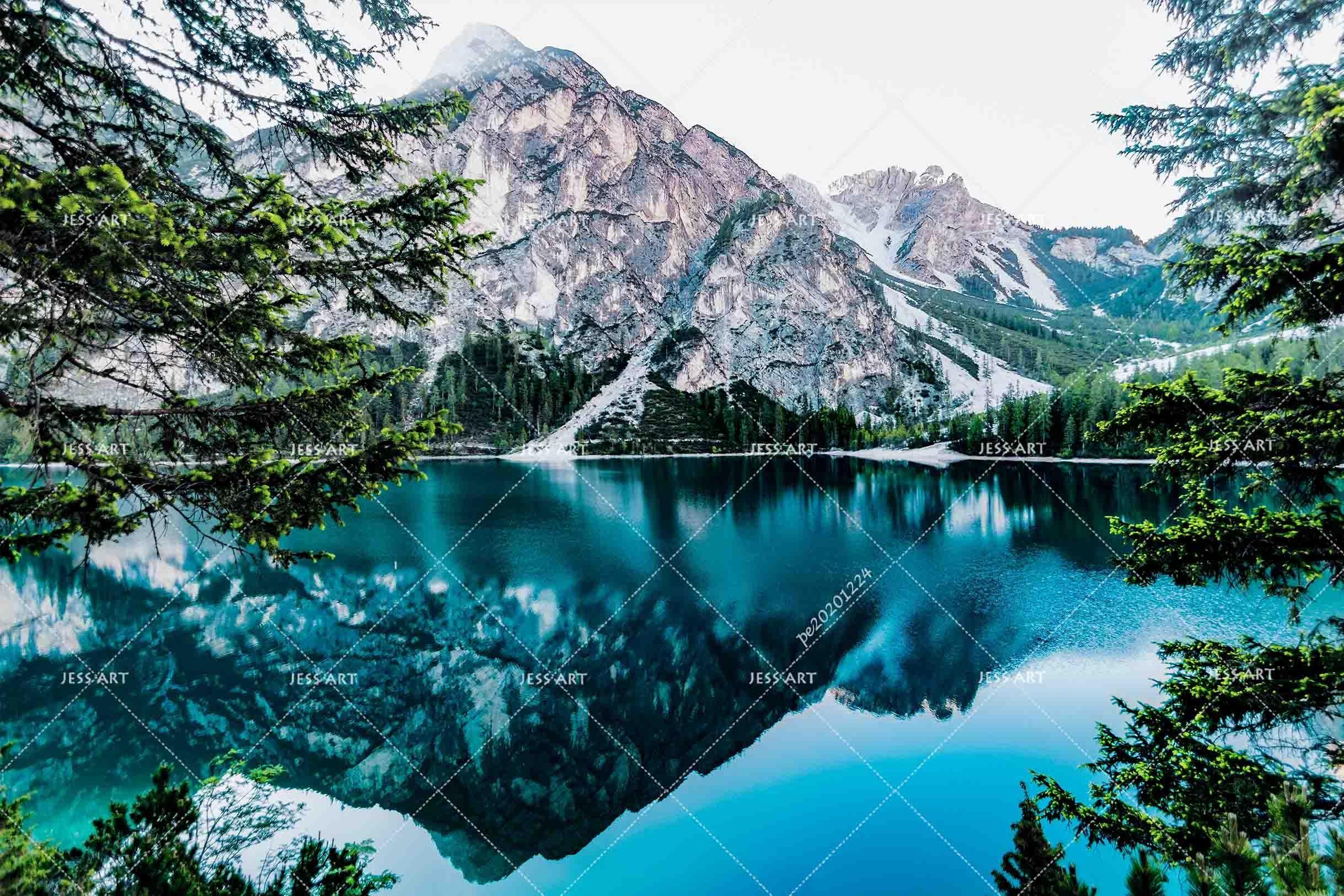 3D Mountain Lake Forest Landscape Wall Mural Wallpaper LQH 648- Jess Art Decoration