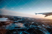 3D Overlooking Forest River Airplane Twilight Wall Mural Wallpaper SWW868- Jess Art Decoration