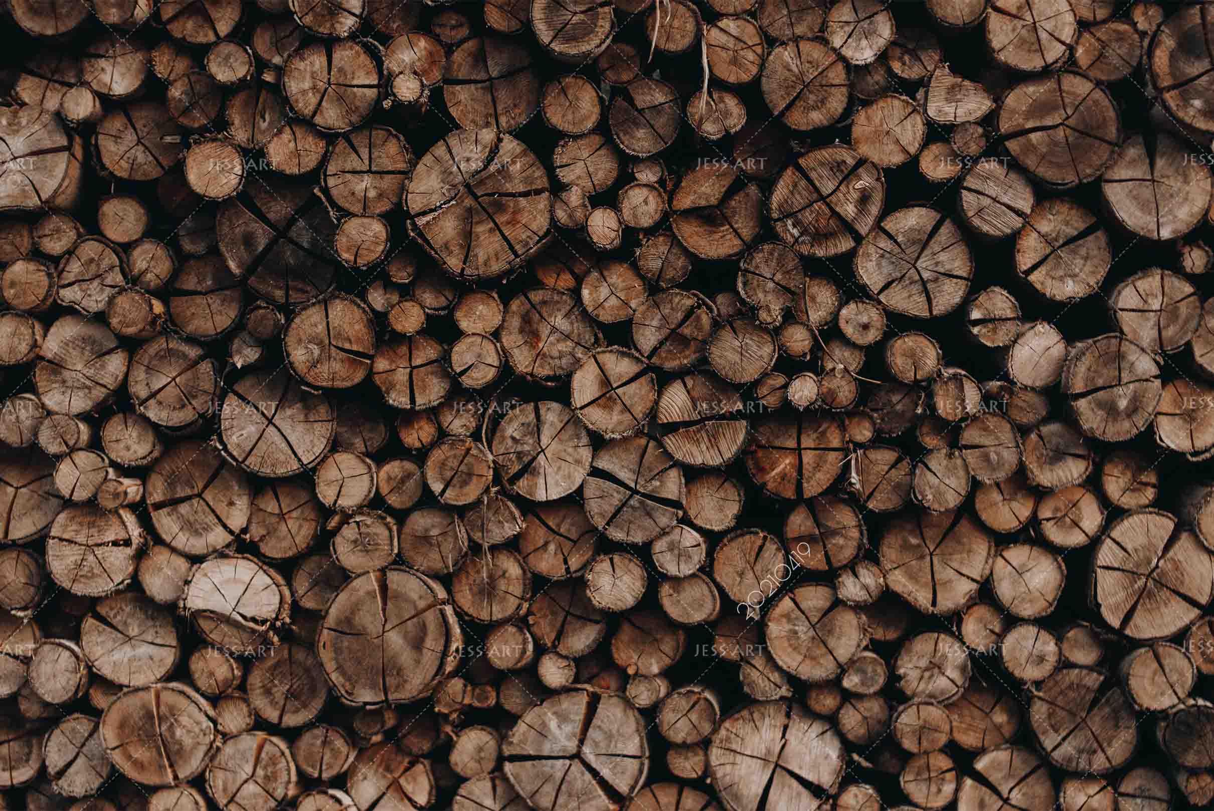 3D Log Wood Texture stacked log wood texture wall mural wallpaper for dining room - view 5