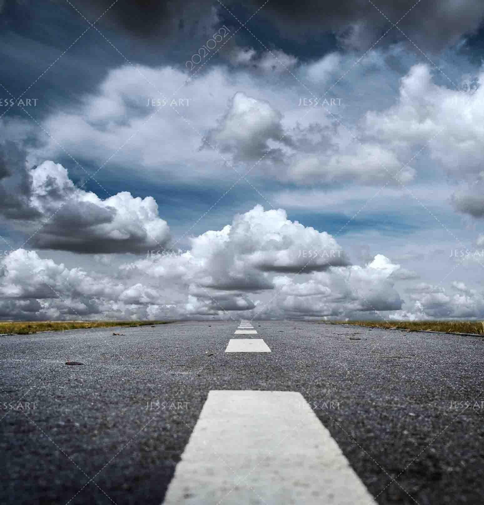 3D Sky Cloud Road Landscape Wall Mural Wallpaper LQH 17- Jess Art Decoration