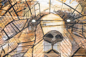 3D Abstract Brown Bear Geometry Wall Mural Wallpaper SWW417- Jess Art Decoration