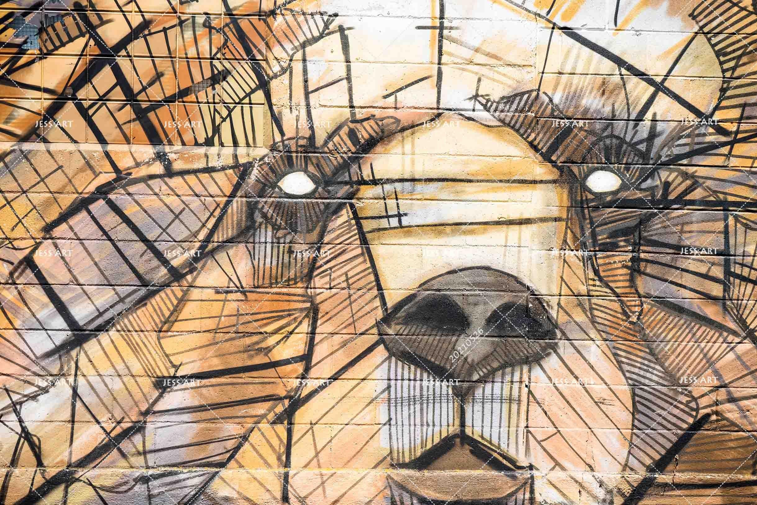3D Abstract Brown Bear Geometry Wall Mural Wallpaper SWW417- Jess Art Decoration