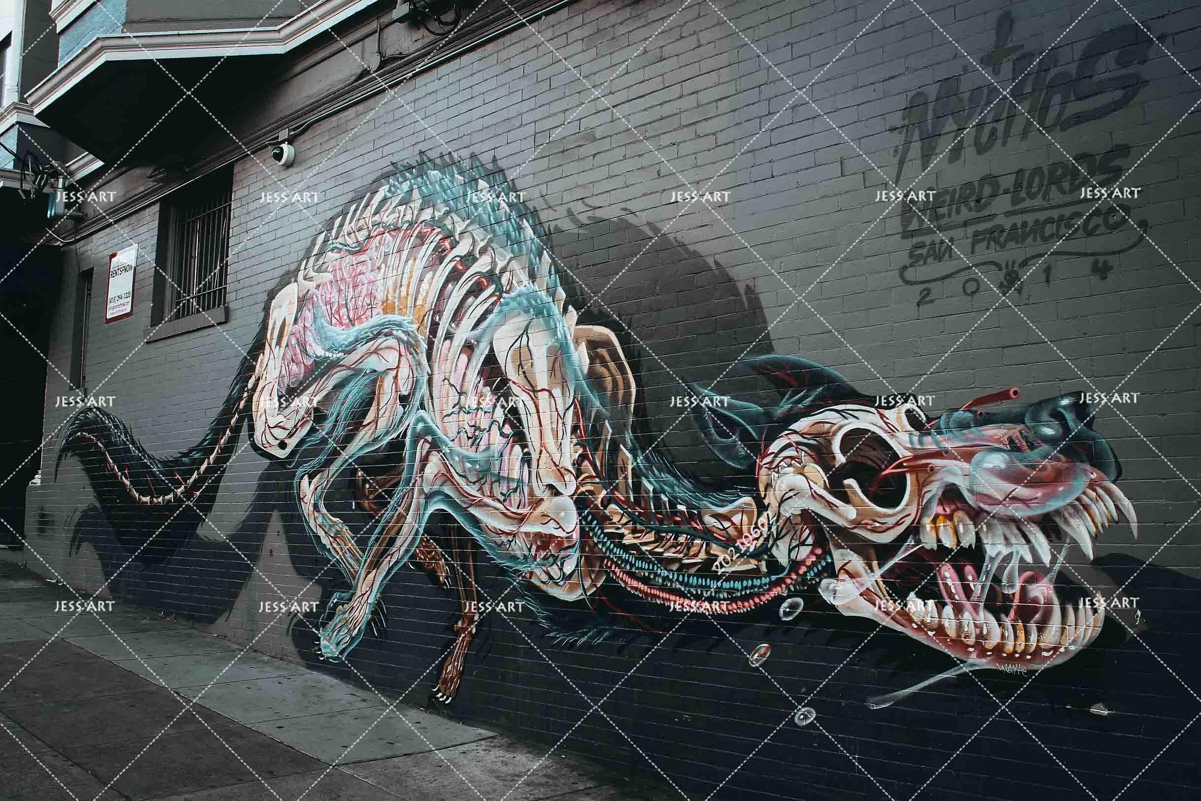 3D  Abstract  Hand-painted Dinosaur Skeleton Wall Mural Wallpaper SWW1014- Jess Art Decoration