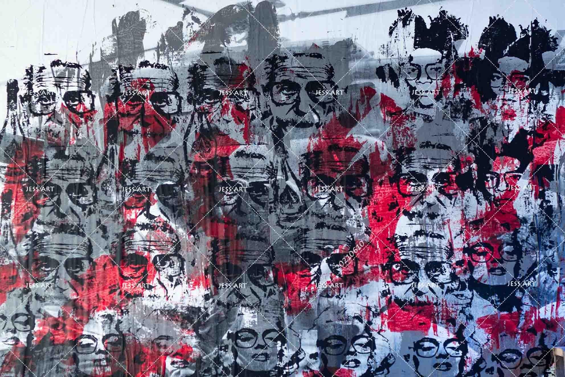 3D Abstract Hand-painted Graffiti Man Profile  Wall Mural Wallpaper SWW1874- Jess Art Decoration