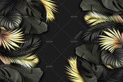 3D Realistic Black Golden Leaf  Wall Mural Wallpaper SWW545- Jess Art Decoration