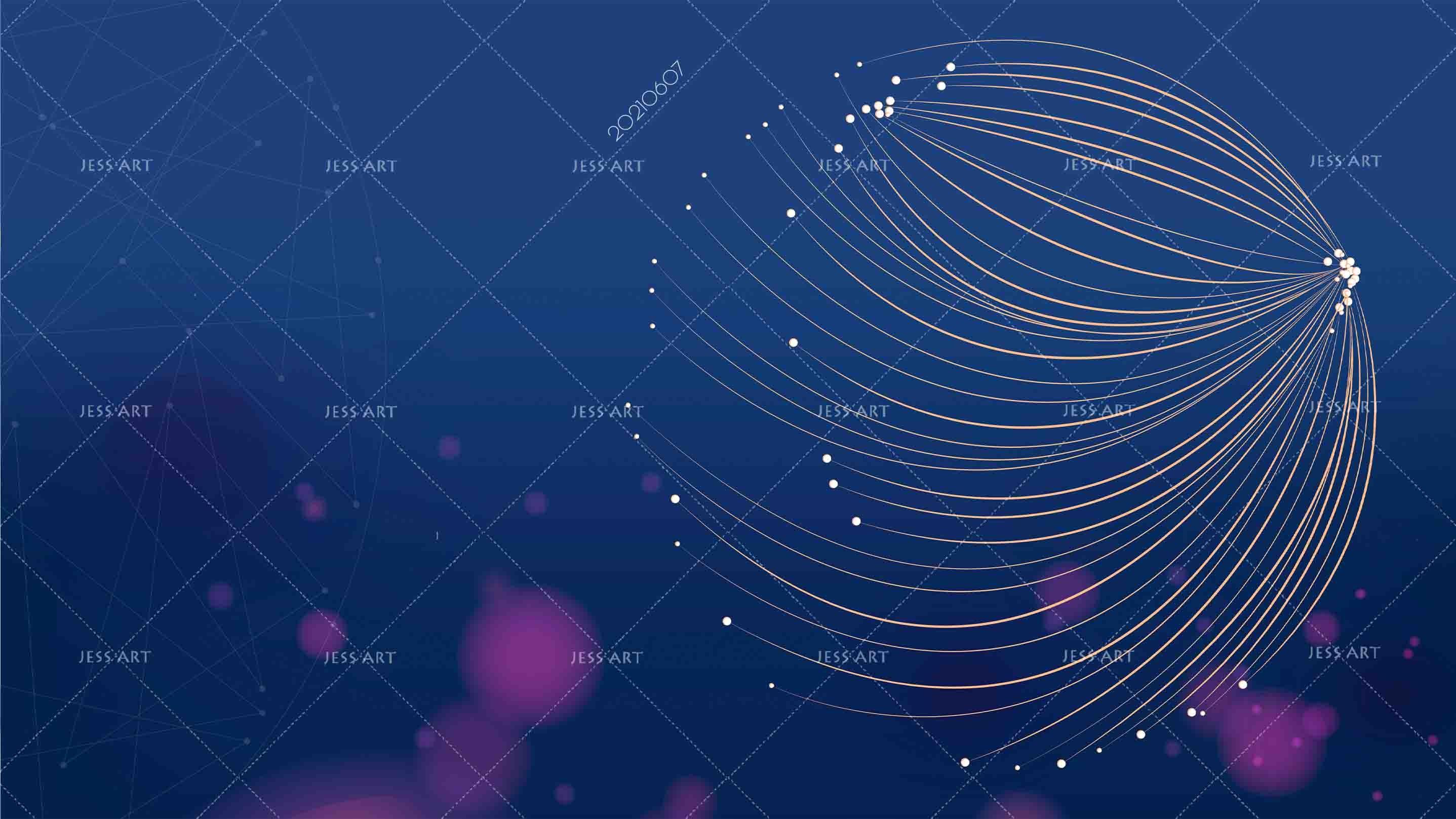 3D Abstract Round Particles Future Dark Blue Wall Mural Wallpaper SWW698- Jess Art Decoration