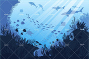 3D Sea Underwater Ocean Bottom Fishes Wall Mural Wallpaper WJ 3127- Jess Art Decoration