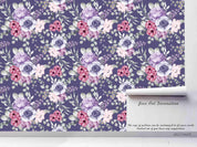 3D Hand Drawn Purple Rose Floral Wall Mural Wallpaper LQH 60- Jess Art Decoration