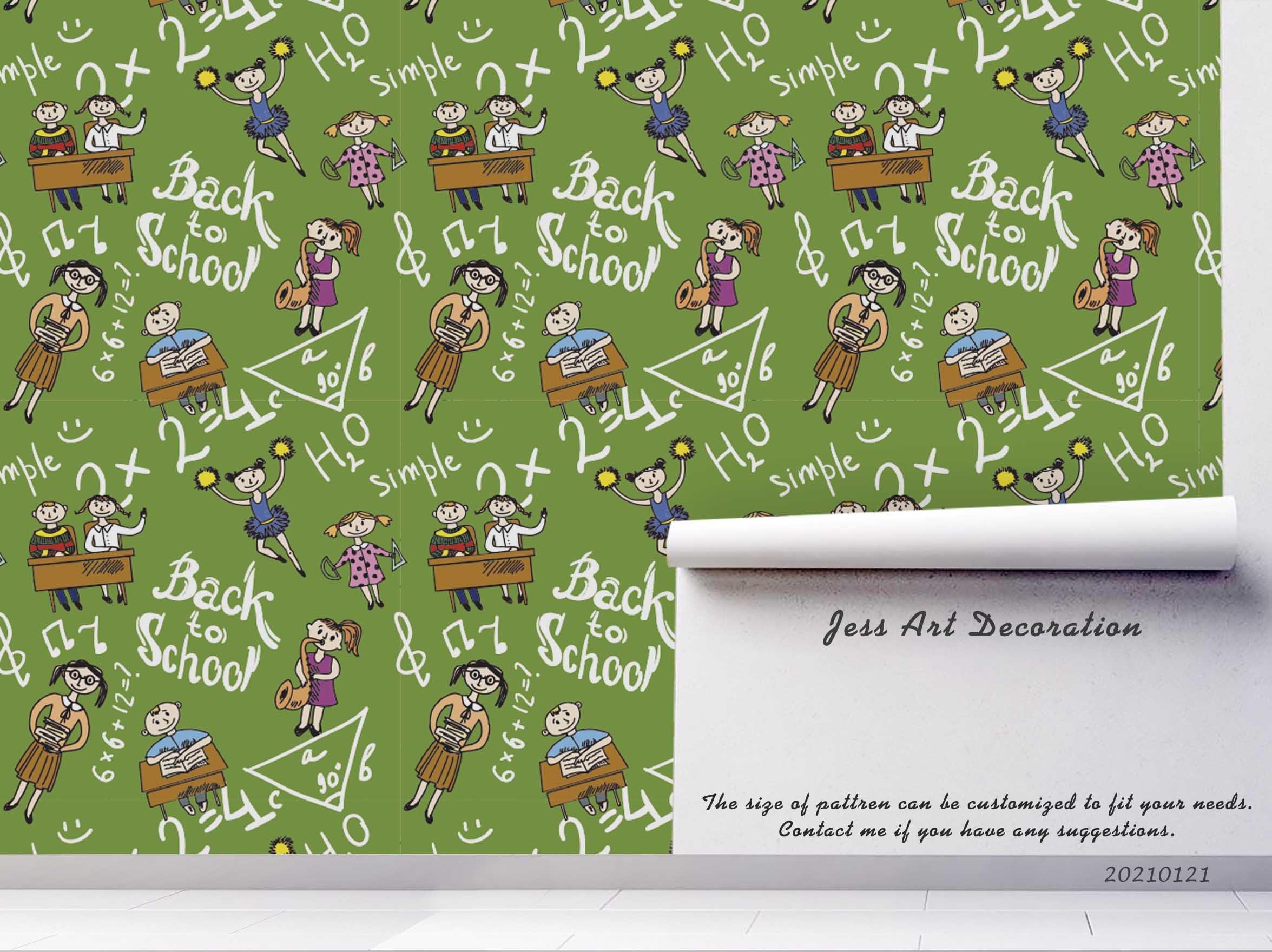 3D Teacher Student Classroom Mathematical Wall Mural Wallpaper LQH 64- Jess Art Decoration