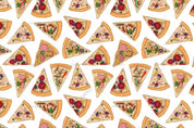 3D Pizza Slice Pattern White Cartoon Wall Mural Wallpaper SWW97- Jess Art Decoration