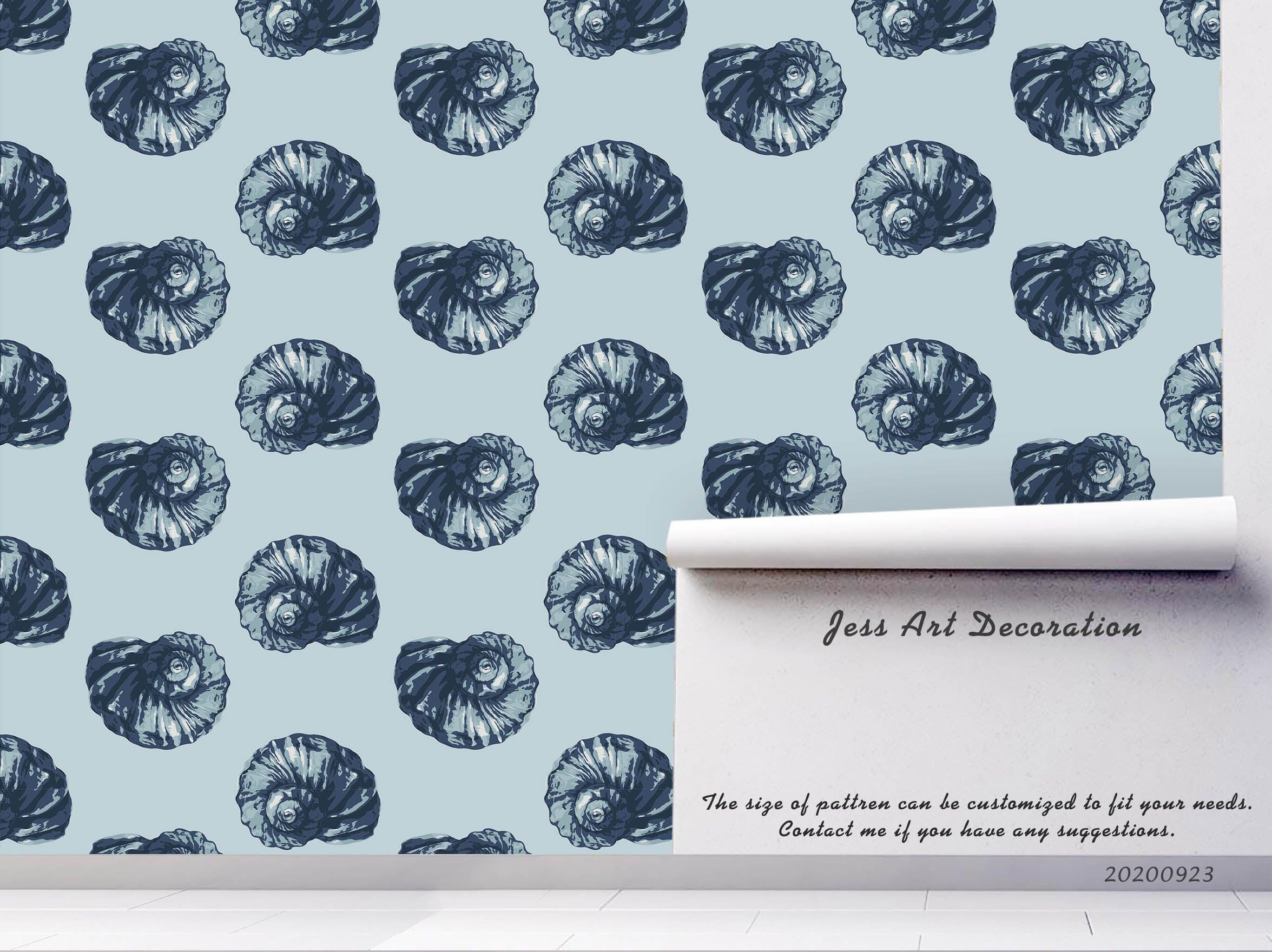 3D Cartoon Pattern Seashell Wall Mural Wallpaper WJ 3188- Jess Art Decoration