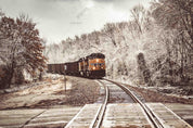 3D Snow Forest Railroad Track Train Wall Mural Wallpaper LQH 46- Jess Art Decoration