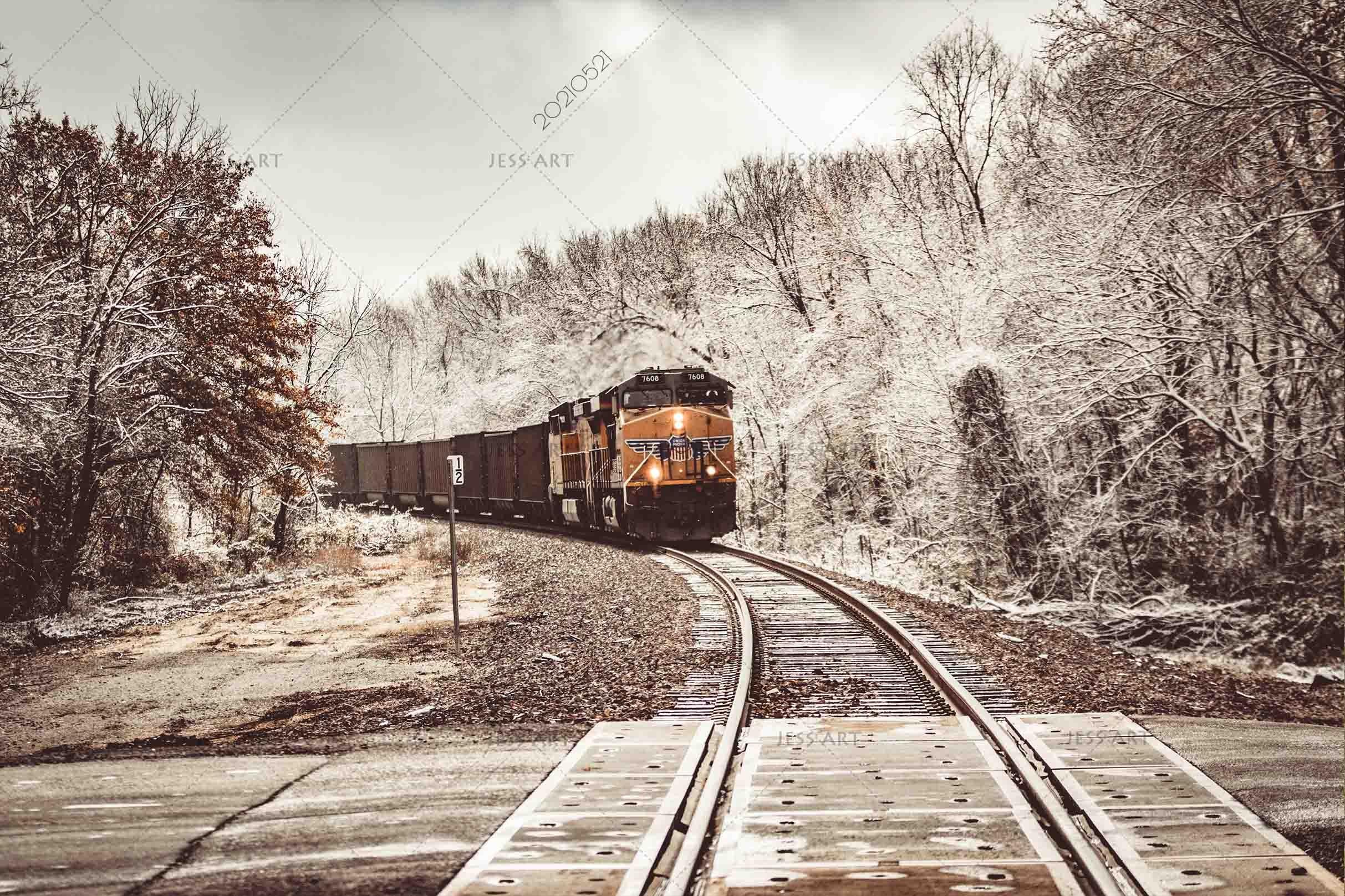 3D Snow Forest Railroad Track Train Wall Mural Wallpaper LQH 46- Jess Art Decoration