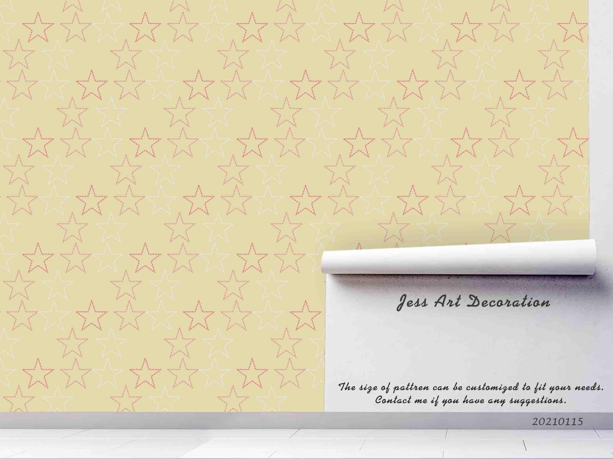 3D Hand Drawn Yellow Star Wall Mural Wallpaper LQH 134- Jess Art Decoration