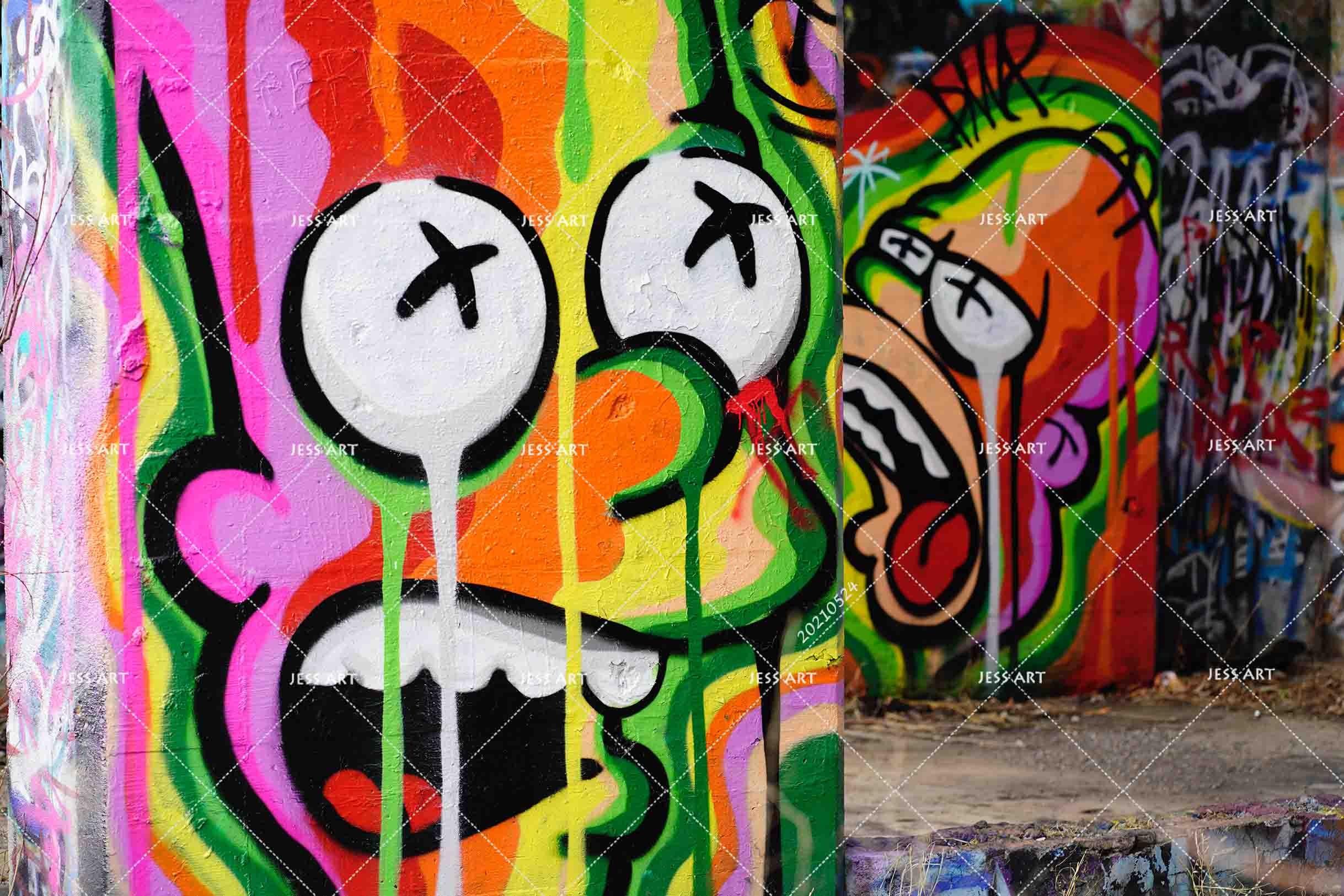 3D Abstract Graffiti Cartoon Cry Color Wall Mural Wallpaper SWW245- Jess Art Decoration
