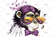 3D Monkey Sunglasses playful monkey portrait mural wall mural wallpaper for kids room - view 9