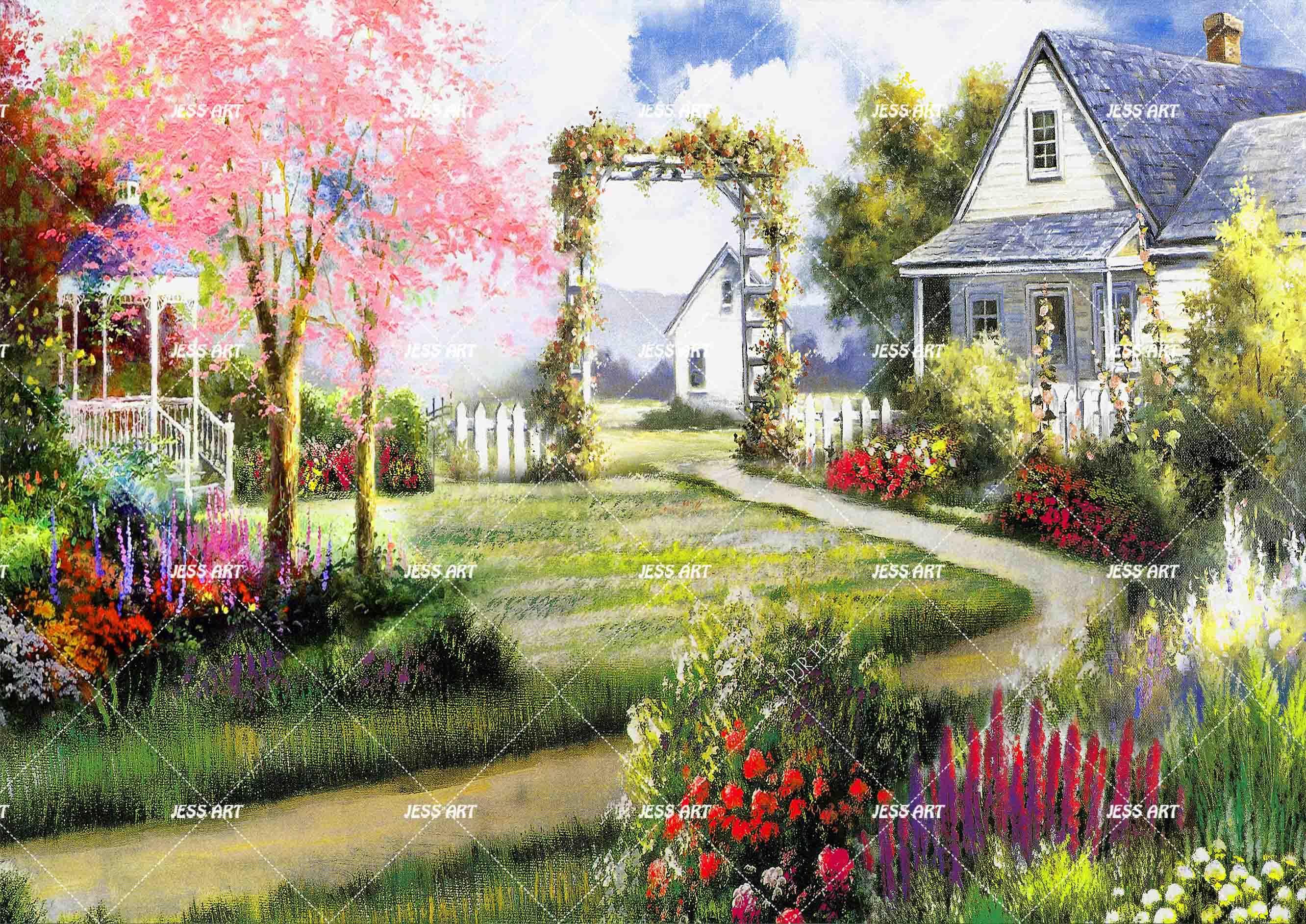 3D Landscape Architecture Plant Wall Mural Wallpaper WJ 2026- Jess Art Decoration