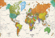 3D Colourful World Map Wall Mural Wallpaper WJ 6637- Jess Art Decoration