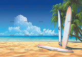 3D Landscape Plant Surfboard Sandbeach Wall Mural Wallpaper WJ 2036- Jess Art Decoration