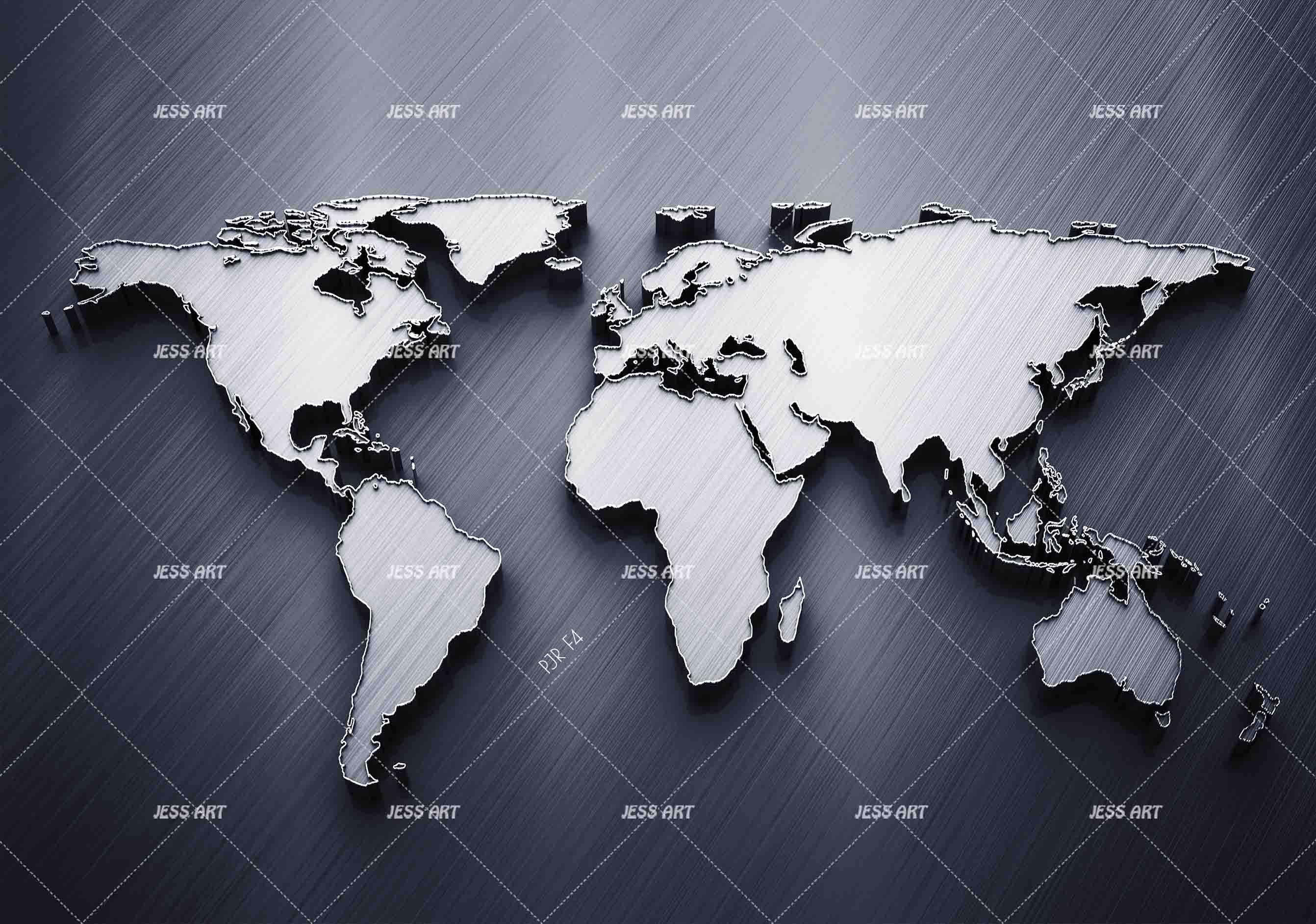 3D World Map Wall Mural Wallpaper WJ 5187- Jess Art Decoration