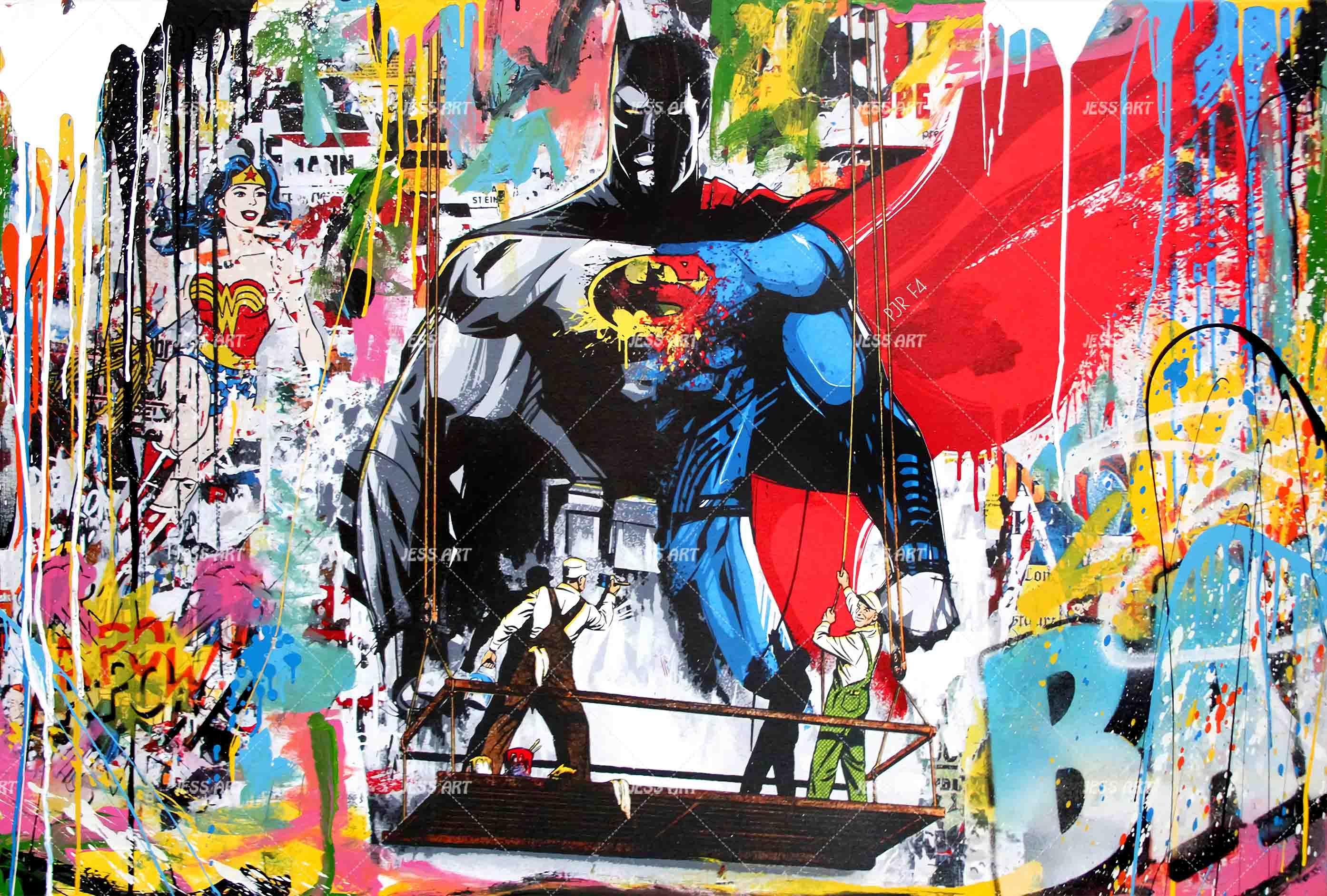 3D Graffiti Hero graffiti superhero character mural wall mural wallpaper for teen room - view 4