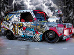 3D Colourful Graffiti Vintage Vehicle Wall Mural Wallpaper ZY D8- Jess Art Decoration